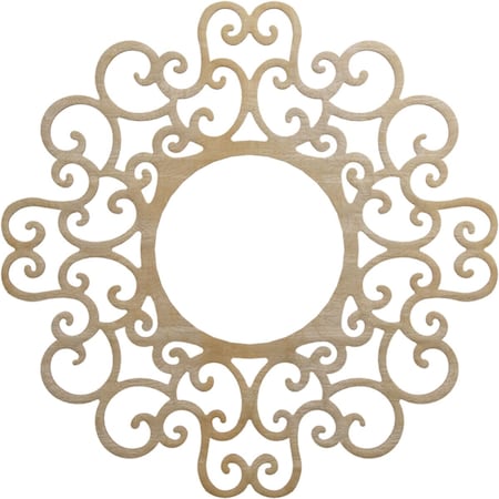 Ekena Millwork Reims Wood Fretwork Pierced Ceiling Medallion, Hickory, 34"OD x 13"ID x 3/8"T CMWP34X34X0375REHI